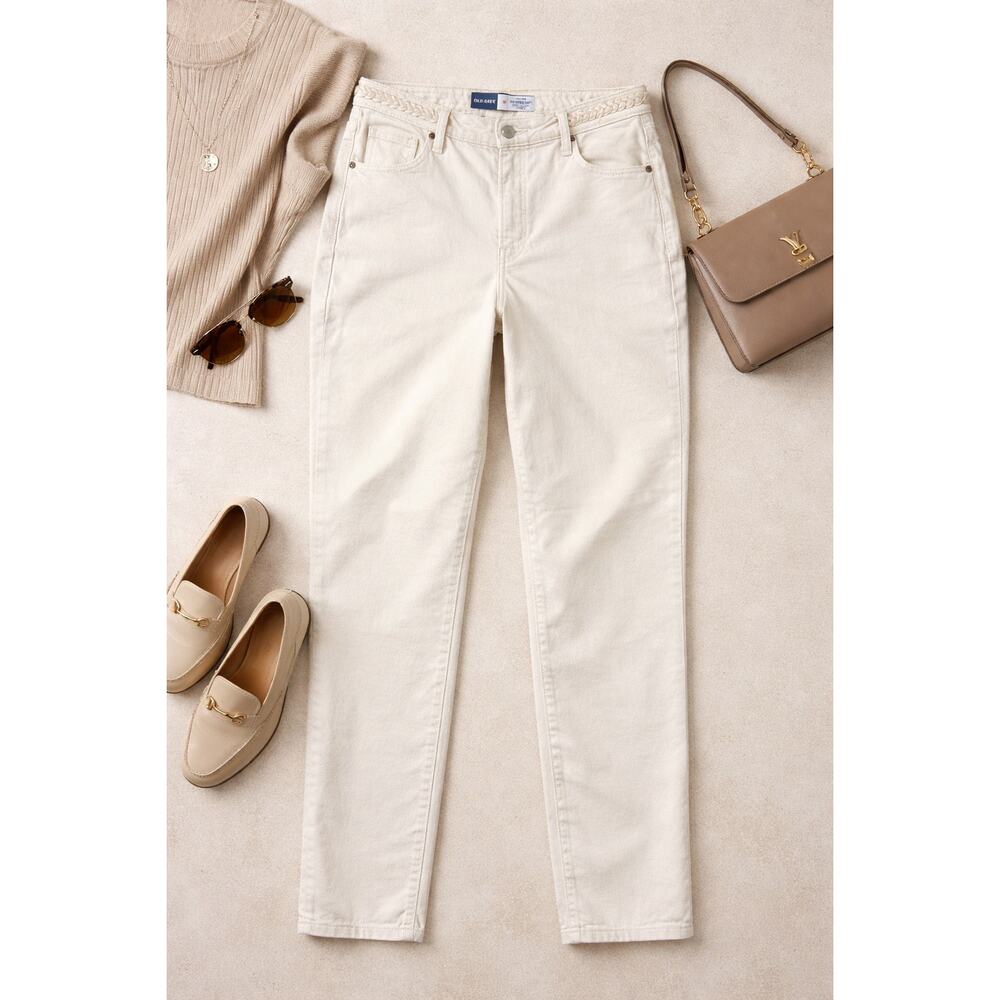 Old Navy High Rise OG Straight Jeans Size 16 Cream White Minimalist Classic